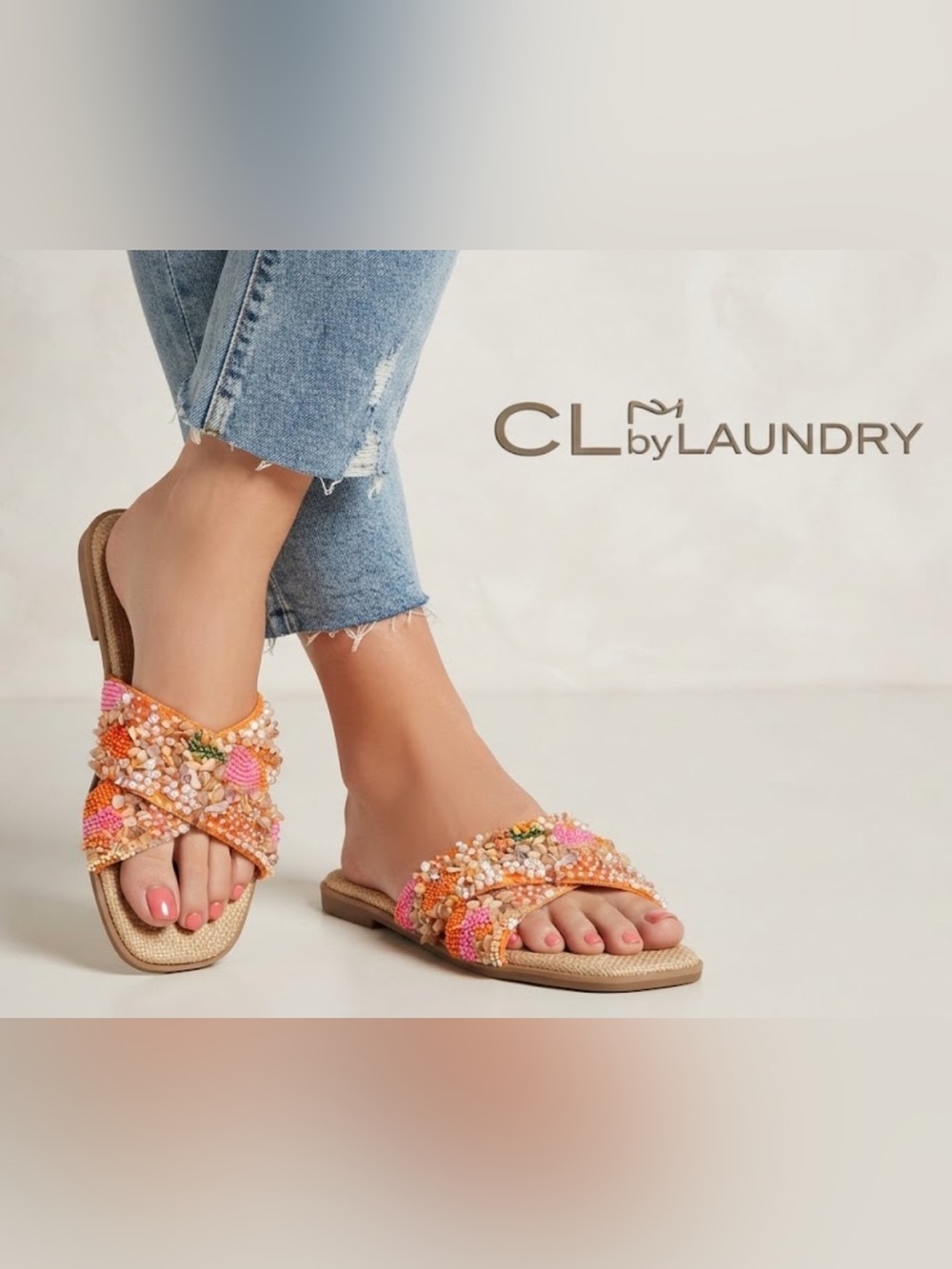 New authentic CL By Laundry Long Beach Sandals sz woman's 8
display